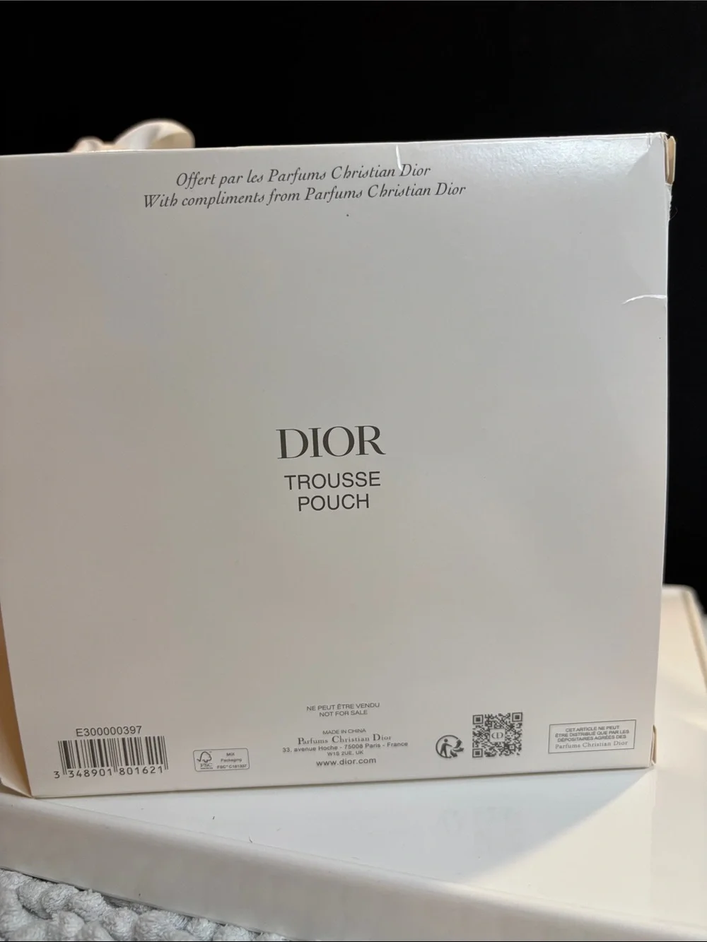 Dior Cream Round Pouch with Pink Butterfly Embroidery & Dior Bag